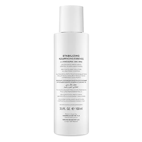 Natura Biss? Stabilizing Resurfacing Essence, PHA, AHA, BHA Daily Exfoliant Solution, Balances, Hydrates & Mattifies, For Normal, oily & acne-prone Skin, 3.5 Oz