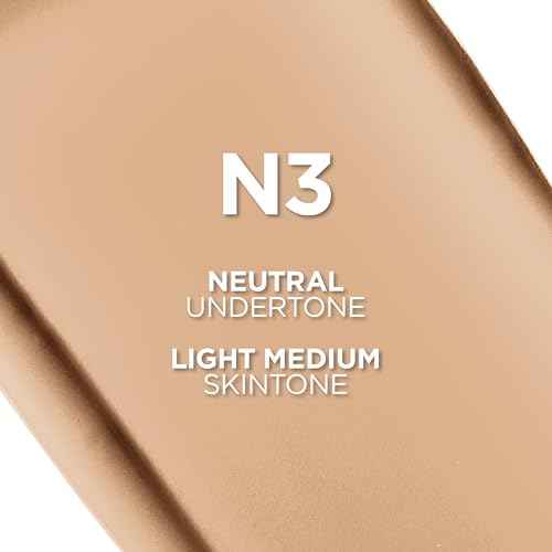 L'Oreal Paris True Match Super-Blendable Foundation, Medium Coverage Liquid Foundation Makeup, N3, Light Medium, 1 Fl Oz