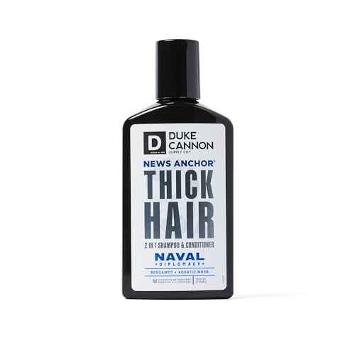 Duke Cannon 2-in-1 News Anchor Hair Wash - Naval Diplomacy, Shampoo & Conditioner, Bergamot & Aquatic Musk Scent, 10 fl. oz.