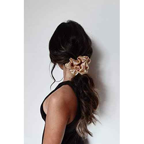 6 Pieces Satin Silk Scrunchies for hair, Big Hair Scrunchies Satin Hair Ties Ponytail Holder No Hurt Your Hair Wedding Bridal Silk Hair Ties