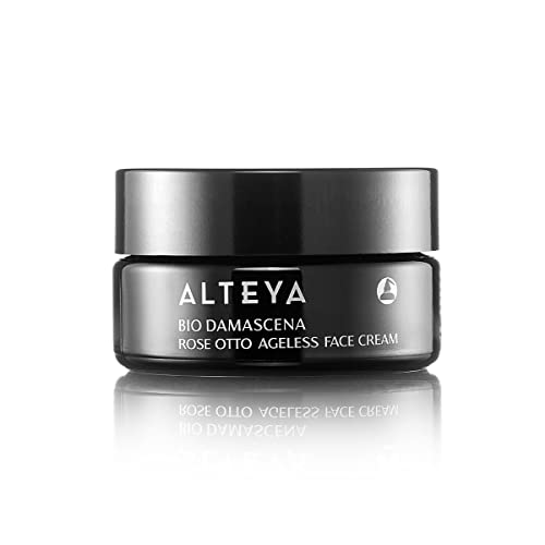 Alteya Organics Face Cream Certified Organic Skin Care 1.7 Fl Oz/50 mL Bio Damascena Award-Winning Ageless Rose Otto Face Moisturizer With Organic Bulgarian Rose Oil Firming, Deeply hydrating and Brightening