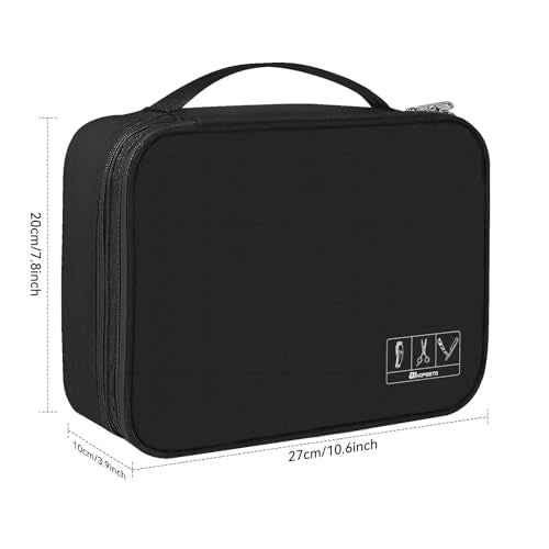 Barber Case Barber Tool Bags Barber clipper Bag Barber Cases for Clippers and Supplies Professional Barber Accessories Kit Hair Cutting Scissors Storage Bag Shaving Kits (Black)