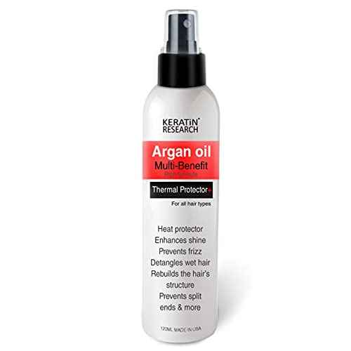 Thermal Hair Protector Spray - Enhances Shine, Eliminates Frizz, Detangles, Prevents Split Ends, Replenishes Nutrients, Heat Activated for Styling