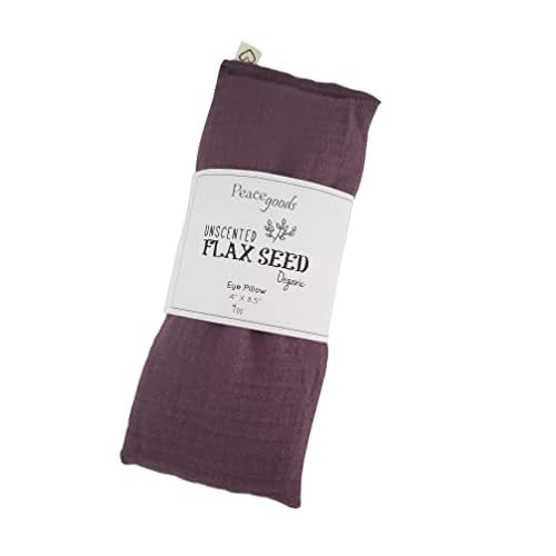 Unscented Eye Pillows (Pack of 4) - Soft Cotton Gauze Filled with Flax Seed Weighted for Yoga Meditation Headache Relief Relaxation Massage Bulk - Black Pink Blue Green
