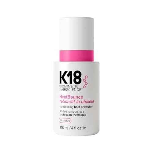 K18 HeatBounce Conditioning Heat Protectant Spray, Lightweight Leave-In Conditioner + 450¢µ (232¡ÆC) Heat Protection, Soften, Smooth + Detangle All Hair Types, 4 Fl Oz Liq
