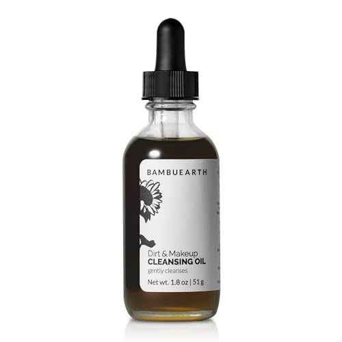 Bambu Earth Daily Cleansing Oil and Makeup Remover for All Skin Types - Vegan Facial Cleanser for Removing Dirt and Excess Oil 1.8 oz