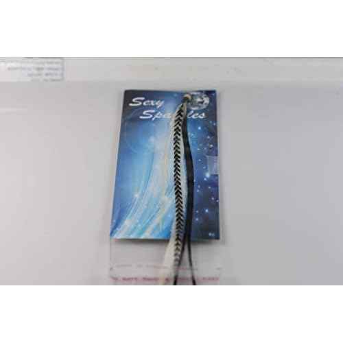 Zebrz Feather Hair Extension 4"-7" in Length with 5 Salon Quality Feathers for Hair Extension with Black & White American Rooster Feathers