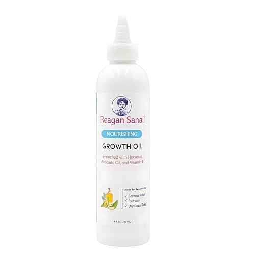 Reagan Sanai Nourishing Natural Hair Growth Oil 8 oz Organic Hair Oil made with Pure Essential Oils for Hair Regrowth - Dry Scalp Treatment For Longer, Thicker, Soft, Shiny and Healthy Hair
