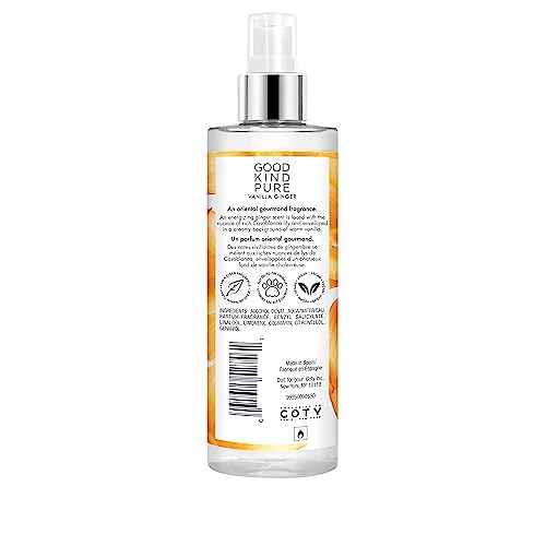 Vanilla Ginger Body Mist Spray - Energizing, Gourmand Fragrance - A blend of Casablanca Lily & Warm Vanilla - Clean, Vegan, & Long-Lasting Formula - 8.4 Fl Oz