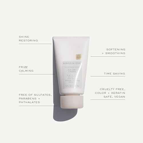 Kristin Ess Hair Weightless Shine Air Dry Cream for Curl Definition, Smoothing + Blowout Prep - Frizz Control - Light Hold - Women's Styling Product for Frizzy, Wavy + Curly Hair - Vegan