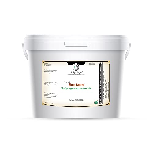 uh*Roh*Muh USDA Certified Half Gallon Organic Shea Butter from the France | Refined, Nourishing Body Butter for Smooth and Healthy Skin | (Net Wt. 1.6/3.5 lb)