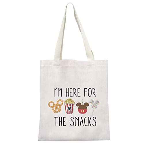 GJTIM Snacks Lover Gift Family Vacation Gift Snacks Travel Bag I¡¯m Here For The Snacks Makeup Bag (For The Snacks Tote)