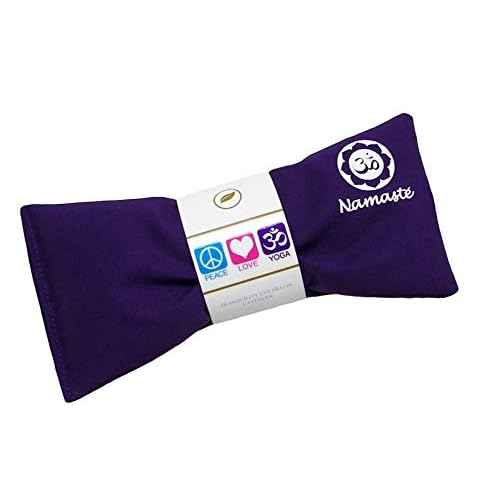 Lavender Eye Pillows - Yoga Eye Pillows Namaste Hot Cold Aromatherapy for Stress, Meditation, Spa, Relaxation Gifts - Made in USA by Happy Wraps - Set of 4 - Purple Cotton