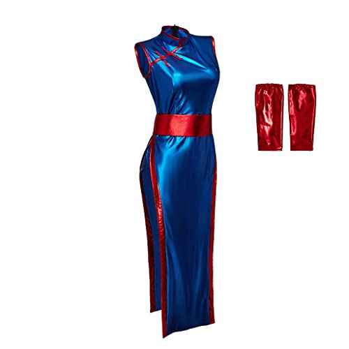 iSHOWcos Women's Chi Chi Cosplay Costume Cheongsam Sexy Blue Dress Halloween Suit