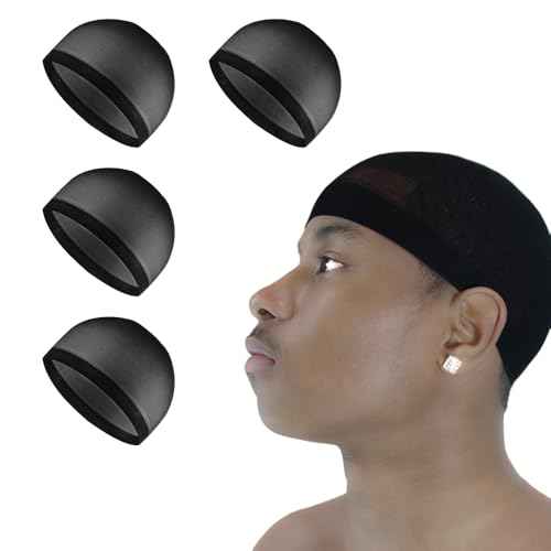 Beauty Town 4 Pcs Thin Stocking Wave Cap Skull Wig Cap for Men (2 Sets of 2)
