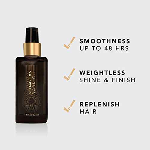 Sebastian Professional Dark Oil Lightweight Hair Styling Oil | Nourishing Blend of Natural Oils for a Smooth, Sleek Finish