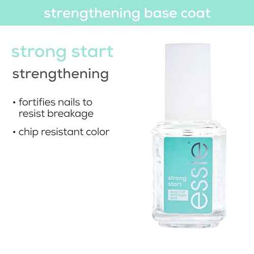 essie Nail Care, 8-Free Vegan, Strong Start Base Coat, strengthening nail polish, 0.46 fl oz