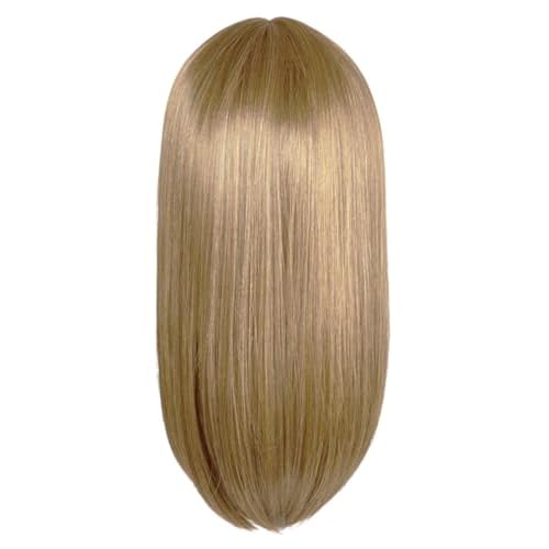 Hairuwear Hairdo Sleek For The Week Straight Asymmetrical Shoulder Length Wig, Average Cap, R14/88H Golden Wheat