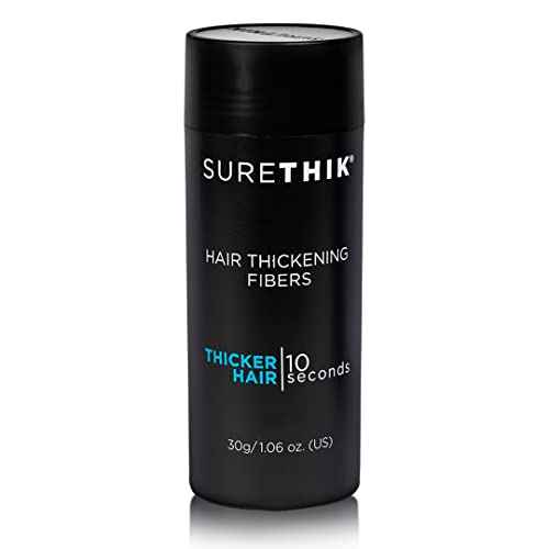 SURETHIK Hair Fibers, 30g (Dark Brown), Fills Thinning Hair for Visibly Fuller Look, Conceals Bald Spots, Natural Look, For Men & Women