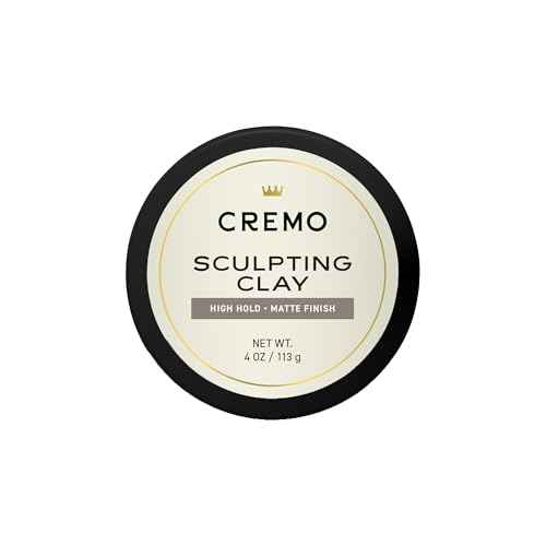 Cremo Mens Hair Clay, Premium Barber Grade Sculpting Clay for Hair Styling, High Hold, Matte Finish, 4 Oz