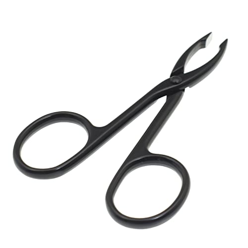 2 Pieces Tweezers Scissor Handle Straight Tip Scissor Shaped Eyebrows Tweezers for Hair Plucker Remover Facial Hair Eyebrows Care (Silver and Black)