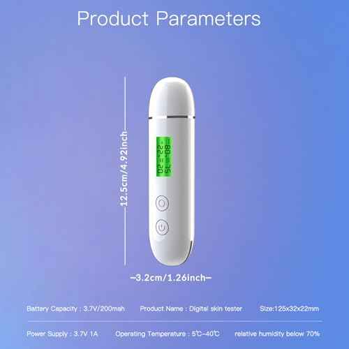 Skin Hydration Tester, Rechargeable Moisture Tester Digital LCD Display Skin Oil Content Analyzer Face Care Tool for Beauty Salon Spa Gift, Hydration Monitor