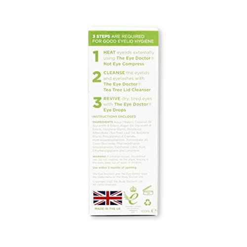 The Eye Doctor Tea Tree Lid Cleanser 100ml ? Daily Eyelid Hygiene Remove Debris & Make-up Eyelid Eyelashes ? For Sensitive Eyes ? Contains Tea Tree Oil Argan Oil Coconut Oil & Micellar Water