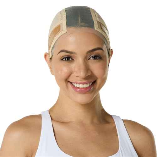 Lace Silicone Wig Grip Cap for Women,Wig Cap with Grip Band Adjustable,Used for Lace Wigs and Single Top Wigs-Lace Grip Cap Let Your Wig Be Glueless (Nude, M)