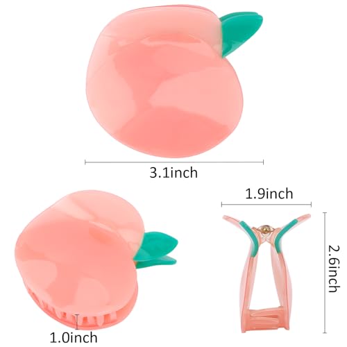 Peach Hair Clips, Cute Fruit Hair Claw Clip for Women Girls, Acetate Hair Accessories Gift