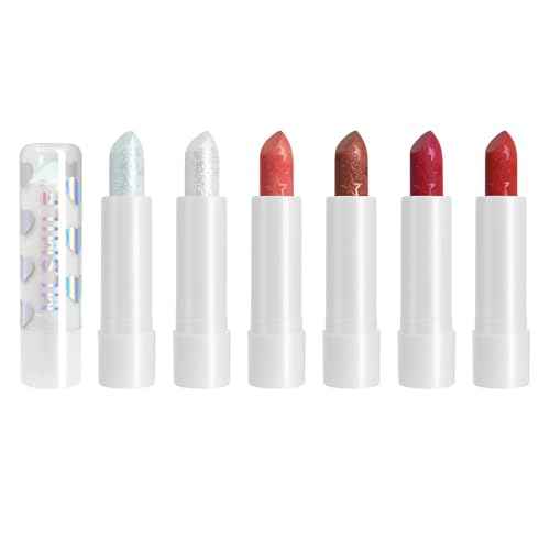 Glitter Lipstick Set,6PCS Shine Lip Sticks for Women Girls, Moisturizing and Nourishing Formula,Long Lasting,Waterproof,High Pigmented Lip Balm,Perfect Gifts