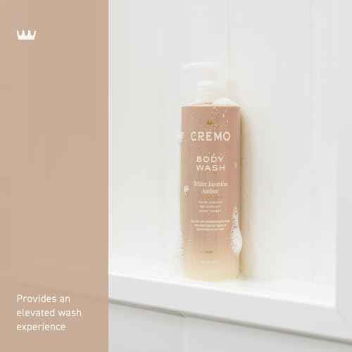 Cremo White Jasmine Amber Skin Moisturizing Body Wash for Women, Notes of White Jasmine, Red Currant, and Sweet Amber, 16 Fl Oz