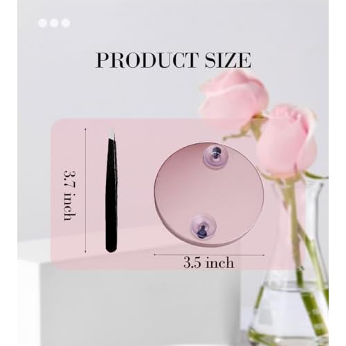 Magnifying Makeup Mirror Suction Cup 30X 20X, 3.5 inches Magnified Small Pocket Mirror and Slant Tweezers,Small Portable Travel Makeup Mirror with Magnification