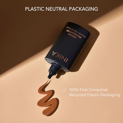 Organic Serum Foundation | Vegan, Buildable Coverage, Weightless Second Skin Feel, Transfer Proof with Skincare Ingredients in Sustainable Packaging. Vivid 25ml