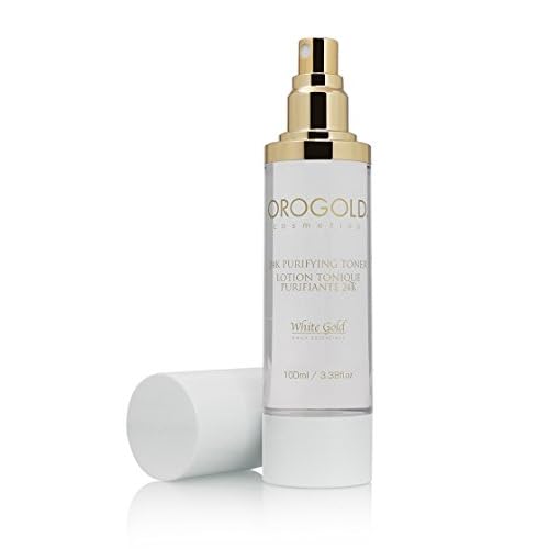 Orogold White Gold 24K Purifying Facial Toner, Face Toner with Gold, Aloe Vera and Chamomile, 100 Mililiter / 3.38 Fl.Oz.