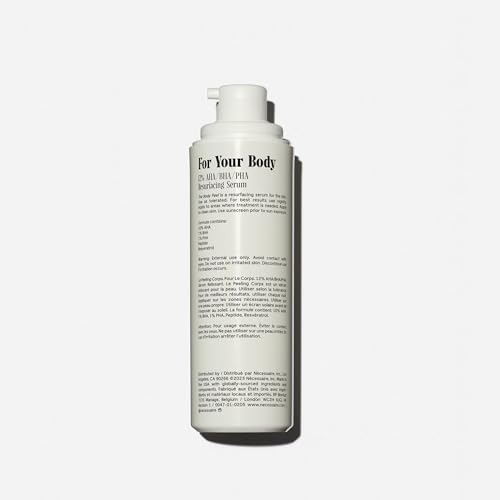 N?cessaire The Body Peel. Resurfacing Serum for KP, Ingrowns, Strawberry Skin and Discoloration. 10% AHA, 1% BHA, 1% PHA, Peeling Peptide. Dermatologist-Tested. Hypoallergenic. Non-Comedogenic. 150ml