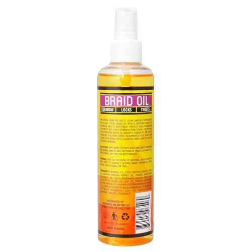 AllDay Locks Braid Oil (8 oz) | Moisturizes, Strengthens Hair & Scalp | Soothes & Relieves Tension | Grape, Orange, Olive Oil | Nourish & Protect Braids, Locks, Twists, Cornrows | 8 oz