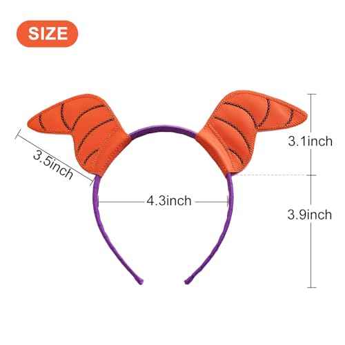 JiaDuo Purple Dragon Ears Horns Headband Women Halloween Costume Dress up Hair Accessories