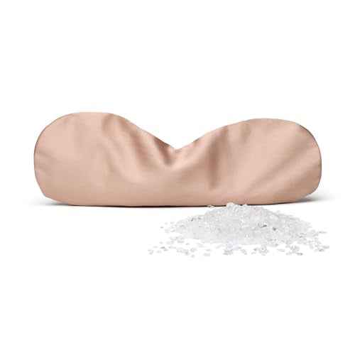 Weighted Eye Pillow for Relaxation, Sleeping, Yoga, SPA and Travelling, 100% Natural Clear Quartz,Cooling Eye Pillow, Reusable and Good Relaxation Gift for Women