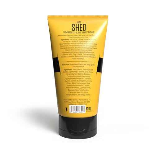 HeadBlade HeadShed Men's Exfoliating Scrub - 5 oz - Face Wash & Cleanser - Removes Dead Skin and Preps for Great Shave