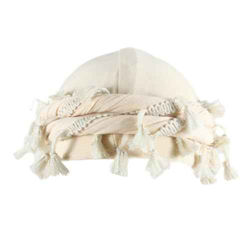 YuMENo Turban for Men Women Vintage Twist Durag Head Wraps Satin Lined Halo Turban with Tassel Waves Braids