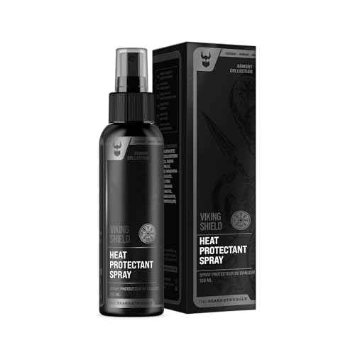 Beard & Hair Heat Protectant Spray - Viking Shield Beard Spray for Men, Protects Hair from Heat Damage of Straightener and Styling - Argan Oil Thermal Protector Spray - Protect Up To 450¨¬ F - 4 Fl Oz