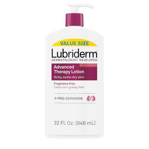 Lubriderm Advanced Therapy Fragrance-Free Moisturizing Hand & Body Lotion + Pro-Ceramide, Intense Hydration for Itchy, Extra Dry, & Sensitive Skin, Non-Greasy, Hypoallergenic, 32 fl. oz