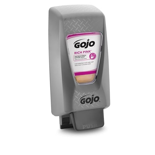 GOJO RICH PINK Antibacterial Lotion Soap Floral Balsam Fragrance, 5000 mL Lotion Hand Soap Refill PRO TDX Push-Style Dispenser (Pack of 2) - 7520-02