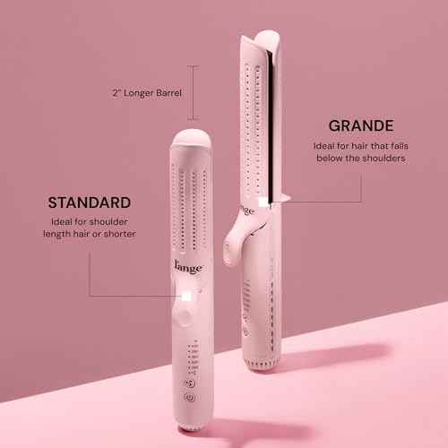 L'ANGE HAIR Le Duo Grande 360¡Æ Airflow Styler | 2-in-1 Curling Wand & Titanium Flat Iron Professional Hair Straightener and Curler with Cooling Air Vents to Lock in Style (Blush)