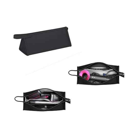 Buwico PU Leather Travel Case Portable Storage Bag for Dyson Airwrap Styler/Dyson Supersonic Hair Dryer, Waterproof Anti-scratch Dustproof Shockproof Protection Organizer Travel Gift Case (Black)