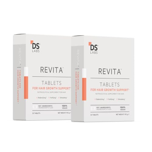 DS Labs Revita Hair Density Support Tablets - Daily Hair Wellness Supplement with Biotin, Zinc, Iron, Vitamin D, Magnesium & Melatonin, for Men & Women, 60 Tablets