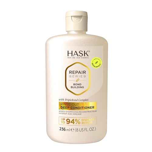 HASK Bond Building Rinse-Out Deep Conditioner with Triple Bond Complex & Argan Oil, Repairs Damage, Softens, Adds Moisture, Sulfate-Free, Cruelty-Free, Colour-Safe ? 8 oz