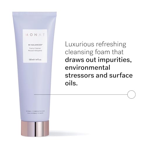 MONAT Be Balanced Foamy Cleanser - Purifying & Softening Foaming Facial Cleanser. Skin-Smoothing Antioxidants and Natural Fruit Acids Foaming Face Wash. Cleansing Foam - Net Wt. 120 ml / 4.0 fl. oz.
