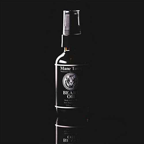 MANE TAME Beard Oil - Made with Certified Organic Hemp Oil - No Fuss Pump 1oz. Bottle - Softens Your Beard and Stops Itching - Great Beard Oil and Conditioner For Men