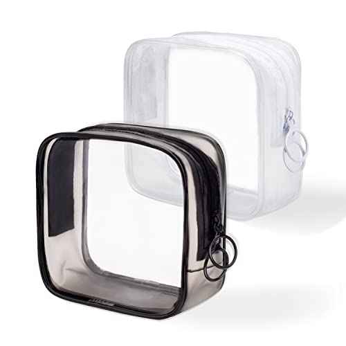 LYroo Small Makeup Bag Clear Mini Makeup Zipper Pouch Makeup Bag Small Cosmetic Bag for Purse Essentials Items Women Coin Purse Aesthetic Stuff£¨2 Pack